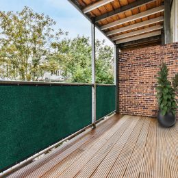 Balcony and Fence Privacy Screen 5' x 50' with 90% Shade Rating - 170 GSM Polyethylene Fabric (Color: Green)