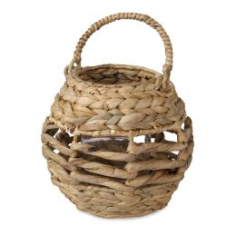 Wicker Candle Holder Lantern with Handle for Patio; Garden and Dining Party Home Decoration (Color: WH Natural)