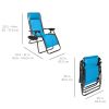 Set of 2 Zero Gravity Lounge Chair Lounger for Patio;  Pool with Cup Holder Tray