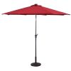 10ft Patio Solar Umbrella LED Patio Market Steel Tilt With Crank Outdoor