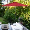 10ft Patio Solar Umbrella LED Patio Market Steel Tilt With Crank Outdoor