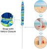 7ft Beach Umbrella with Sand Anchor;  Push Button Tilt and Carry Bag;  UV 50+ Protection Windproof Portable Patio Umbrella for Garden Beach Outdoor