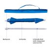 7ft Beach Umbrella with Sand Anchor;  Push Button Tilt and Carry Bag;  UV 50+ Protection Windproof Portable Patio Umbrella for Garden Beach Outdoor