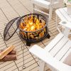 Outddor Patio Garden Beach Camping Bonfire Party Fire Pit With BBQ Grill