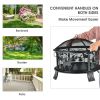 Outddor Patio Garden Beach Camping Bonfire Party Fire Pit With BBQ Grill