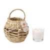 Wicker Candle Holder Lantern with Handle for Patio; Garden and Dining Party Home Decoration