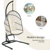 Hanging Wicker Egg Chair with Stand and Cushion