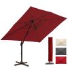 9 x 12 ft. Offset Cantilever Aluminum Rectangular Hanging Umbrella with 360Â° Rotation;  Cross Base & Umbrella Cover for Patio Lawn Garden Backyard &