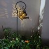 Backyard Patio Hanging Solar Metal Lamp Retro Money Hole Hollow Wind Light