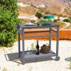 Outdoor Prep Cart Dining Table for Pizza Oven, Patio Grilling Backyard BBQ Grill Cart