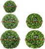 Artificial Boxwood Topiary Ball;  Indoor Outdoor Artificial Plant Ball Wedding Party Decoration (Ball with White Flower)