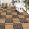 Interlocking Patio Flooring Tiles;  Indoor Outdoor Deck and Patio Flooring Wood-Plastic Material Composite Tile;  Coffee;  12 x 12 Inch