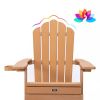 TALE Folding Adirondack Chair with Pullout Ottoman with Cup Holder, Oaversized, Poly Lumber, for Patio Deck Garden, Backyard Furniture, Easy to Instal