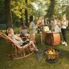 Outddor Patio Garden Beach Camping Bonfire Party Fire Pit With BBQ Grill