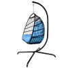 Swing Egg Chair  Stand Indoor Outdoor Wicker Rattan Patio Basket Hanging Chair with C Type bracket