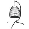 Swing Egg Chair  Stand Indoor Outdoor Wicker Rattan Patio Basket Hanging Chair with C Type bracket