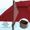 9 x 12 ft. Offset Cantilever Aluminum Rectangular Hanging Umbrella with 360Â° Rotation;  Cross Base & Umbrella Cover for Patio Lawn Garden Backyard &