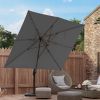 9 x 12 ft. Offset Cantilever Aluminum Rectangular Hanging Umbrella with 360Â° Rotation;  Cross Base & Umbrella Cover for Patio Lawn Garden Backyard &