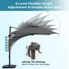 9 x 12 ft. Offset Cantilever Aluminum Rectangular Hanging Umbrella with 360Â° Rotation;  Cross Base & Umbrella Cover for Patio Lawn Garden Backyard &