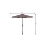 10ft Patio Solar Umbrella LED Patio Market Steel Tilt With Crank Outdoor