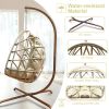 Swing Egg Chair  Stand Indoor Outdoor Wicker Rattan Patio Basket Hanging Chair with C Type bracket