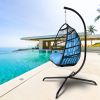 Swing Egg Chair  Stand Indoor Outdoor Wicker Rattan Patio Basket Hanging Chair with C Type bracket