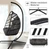 Swing Egg Chair  Stand Indoor Outdoor Wicker Rattan Patio Basket Hanging Chair with C Type bracket