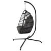 Swing Egg Chair  Stand Indoor Outdoor Wicker Rattan Patio Basket Hanging Chair with C Type bracket