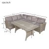 Patio Outdoor Furniture PE Rattan Wicker Conversation Set All-Weather Sectional Sofa Set with Table & Soft Cushions