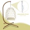 Swing Egg Chair  Stand Indoor Outdoor Wicker Rattan Patio Basket Hanging Chair with C Type bracket