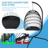 Swing Egg Chair  Stand Indoor Outdoor Wicker Rattan Patio Basket Hanging Chair with C Type bracket