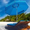 7ft Beach Umbrella with Sand Anchor;  Push Button Tilt and Carry Bag;  UV 50+ Protection Windproof Portable Patio Umbrella for Garden Beach Outdoor