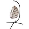 Swing Egg Chair  Stand Indoor Outdoor Wicker Rattan Patio Basket Hanging Chair with C Type bracket