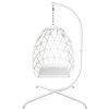 Swing Egg Chair  Stand Indoor Outdoor Wicker Rattan Patio Basket Hanging Chair with C Type bracket