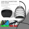 Swing Egg Chair  Stand Indoor Outdoor Wicker Rattan Patio Basket Hanging Chair with C Type bracket