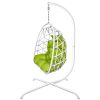 Swing Egg Chair  Stand Indoor Outdoor Wicker Rattan Patio Basket Hanging Chair with C Type bracket