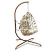 Swing Egg Chair  Stand Indoor Outdoor Wicker Rattan Patio Basket Hanging Chair with C Type bracket