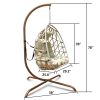 Swing Egg Chair  Stand Indoor Outdoor Wicker Rattan Patio Basket Hanging Chair with C Type bracket