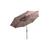 10ft Patio Solar Umbrella LED Patio Market Steel Tilt With Crank Outdoor