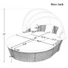 Outdoor rattan daybed sunbed with Retractable Canopy Wicker Furniture, Round Outdoor Sectional Sofa Set, black Wicker Furniture Clamshell Seating with