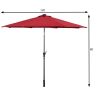 10ft Patio Solar Umbrella LED Patio Market Steel Tilt With Crank Outdoor