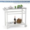 Outdoor Prep Cart Dining Table for Pizza Oven, Patio Grilling Backyard BBQ Grill Cart