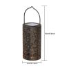 Backyard Patio Hanging Solar Metal Lamp Retro Money Hole Hollow Wind Light