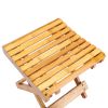 Folding Bamboo Step Stool for Shower, Leg Shaving and Foot Rest, Fully Assembled Wooden Spa Bath Chair for Adults Kids Disabled Women Elderly