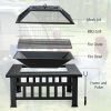 Outddor Patio Garden Beach Camping Bonfire Party Fire Pit With BBQ Grill