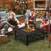 Outddor Patio Garden Beach Camping Bonfire Party Fire Pit With BBQ Grill