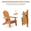 TALE Folding Adirondack Chair with Pullout Ottoman with Cup Holder, Oaversized, Poly Lumber, for Patio Deck Garden, Backyard Furniture, Easy to Instal