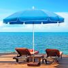 7ft Beach Umbrella with Sand Anchor;  Push Button Tilt and Carry Bag;  UV 50+ Protection Windproof Portable Patio Umbrella for Garden Beach Outdoor