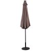 10ft Patio Solar Umbrella LED Patio Market Steel Tilt With Crank Outdoor