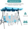 Outdoor 2-Seat Swing with Teapoy Weather Resistant Canopy Powder Coated Steel Frame Patio Swinging Hammock with  Stand and Removable Cushion